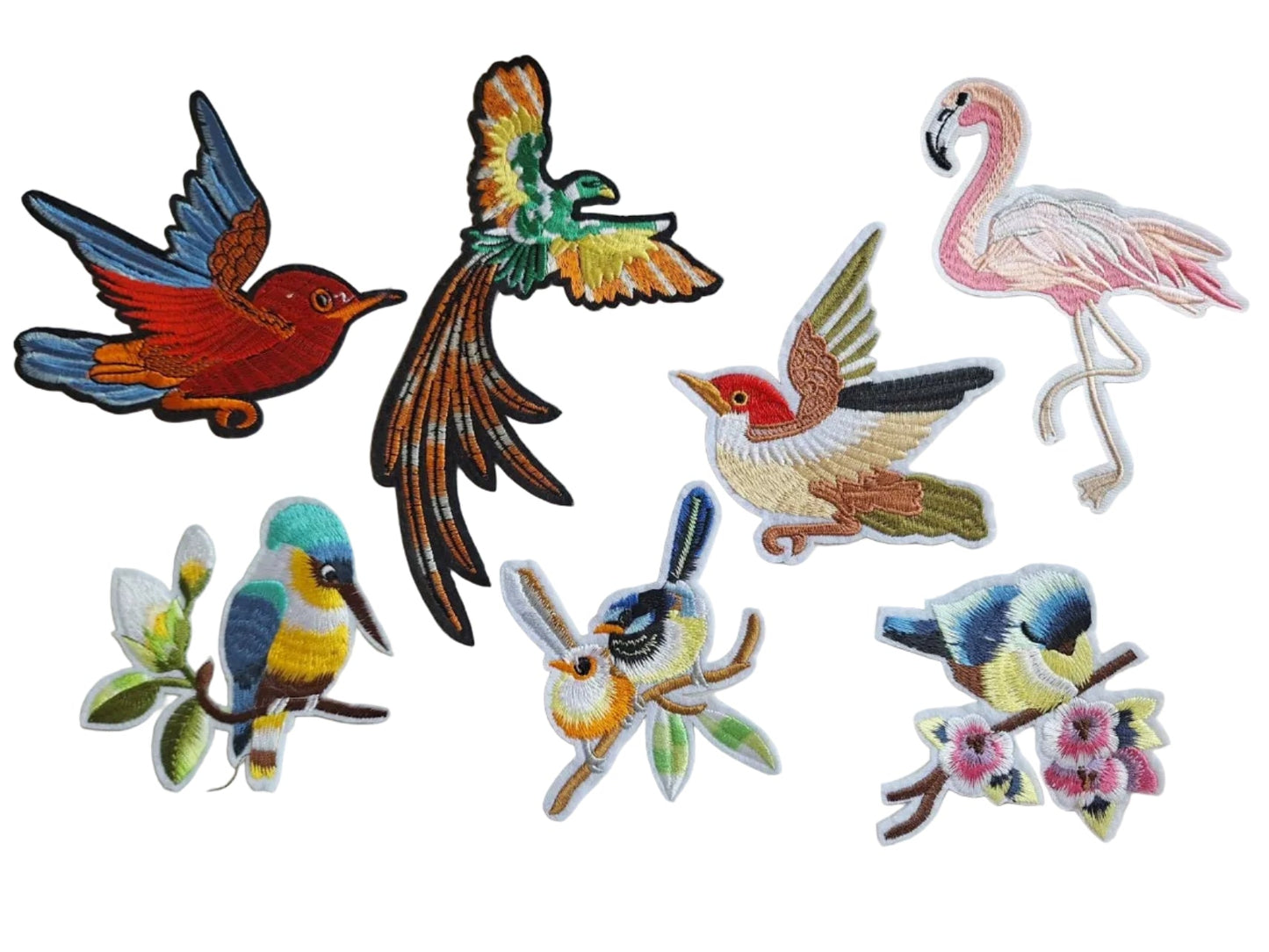 Medium Birds Iron On Patch | Embroidered Clothing Repair Patch - Let's Patch It Up!