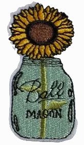Sunflower in mason jar - Let's Patch It Up!