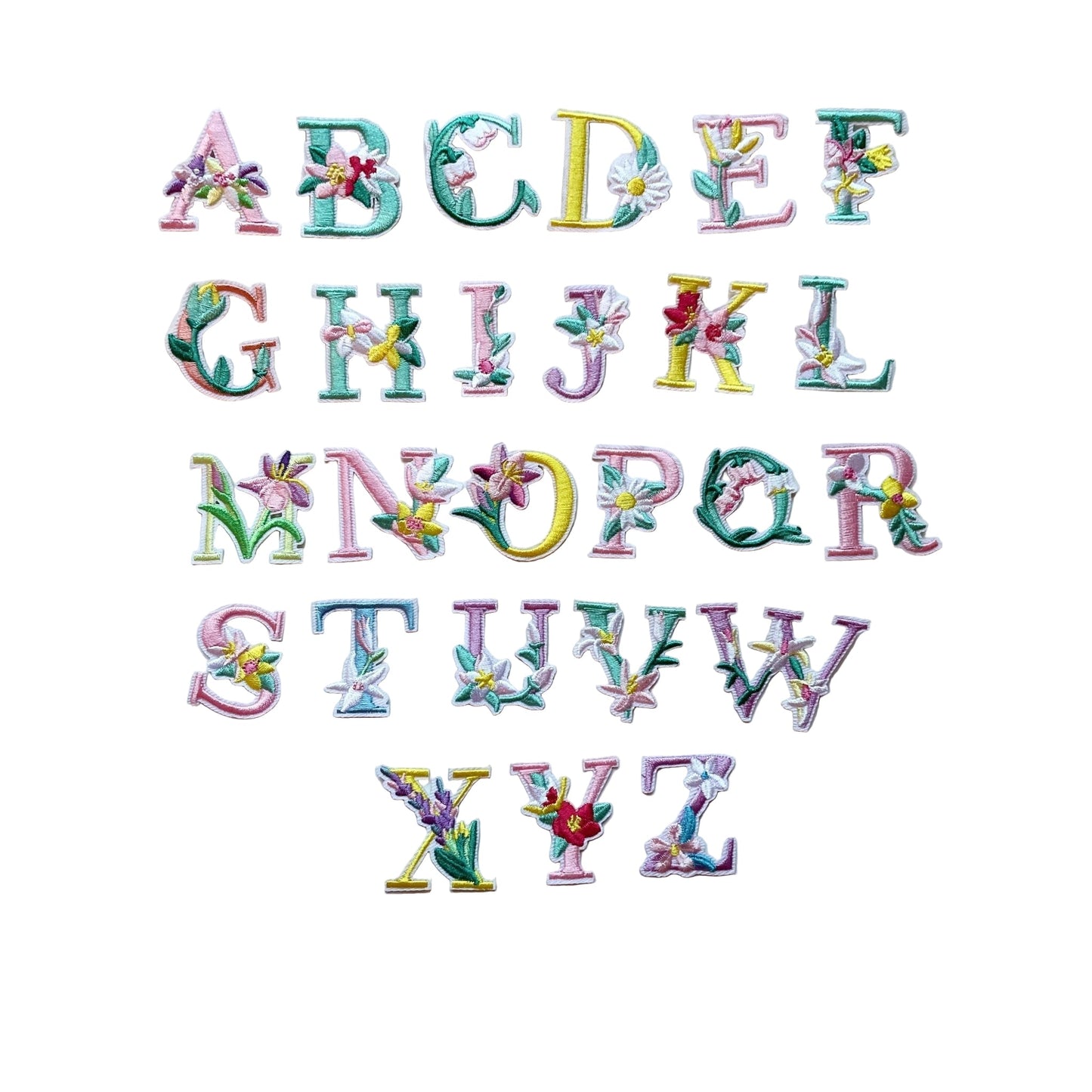 Alphabet Iron On Patches - Floral - Let's Patch It Up!