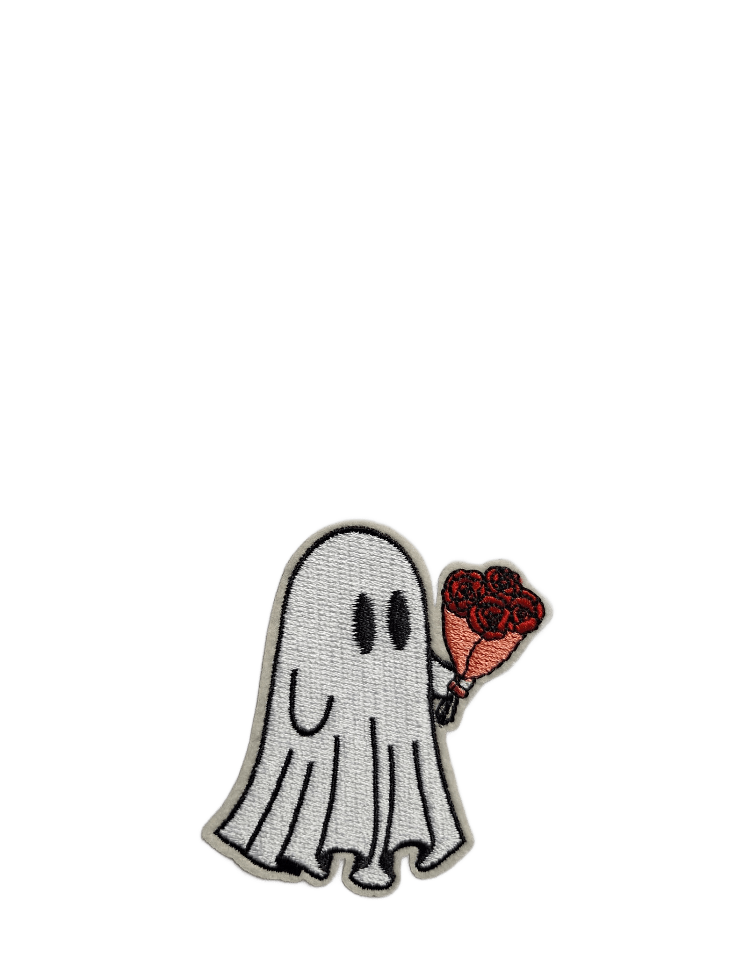 Halloween Iron On Patches Ghost with Bunch of Roses - Let's Patch It Up!