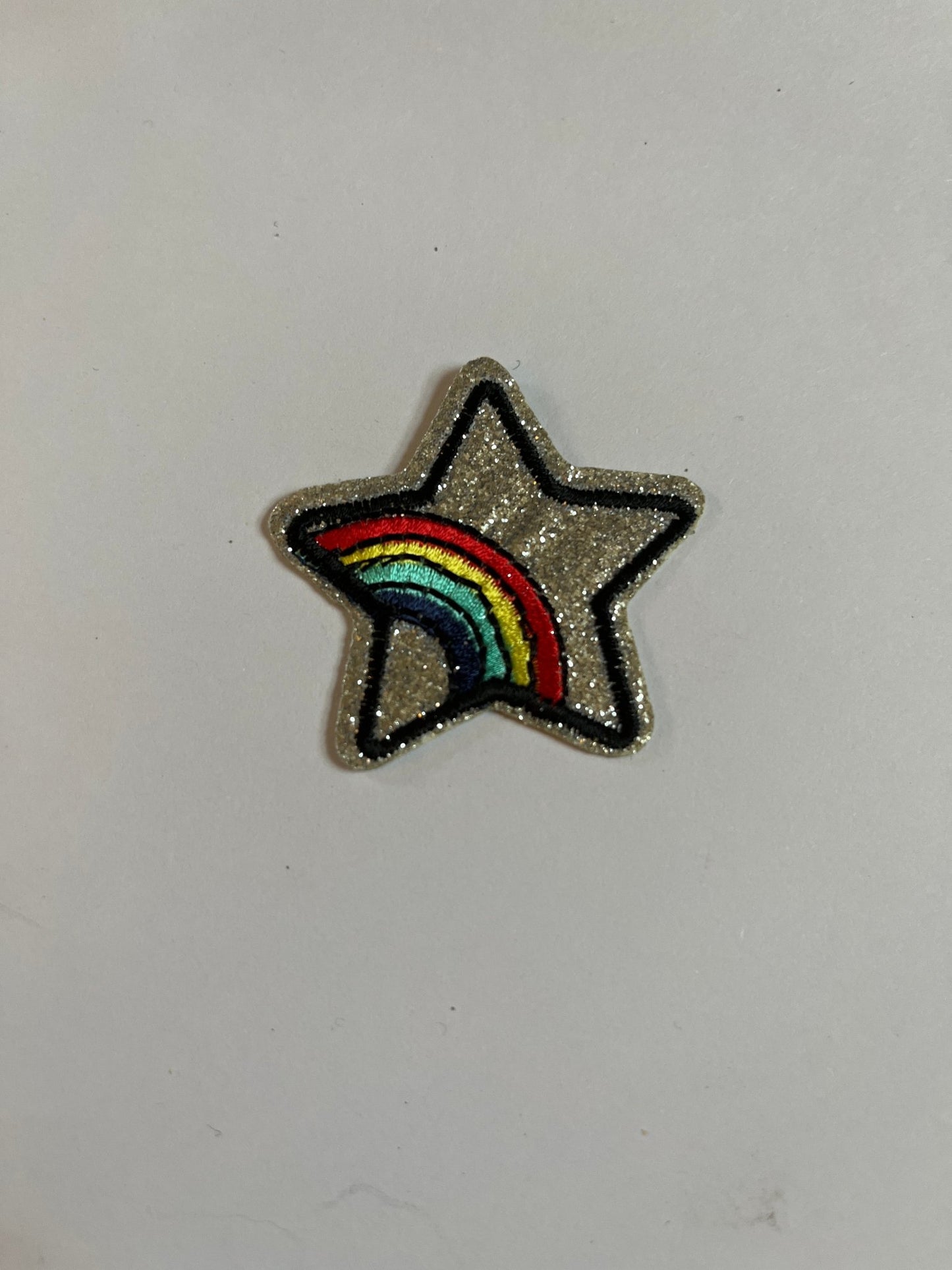 Rainbow Iron on Patches Glitter Rainbow Star - Let's Patch It Up!