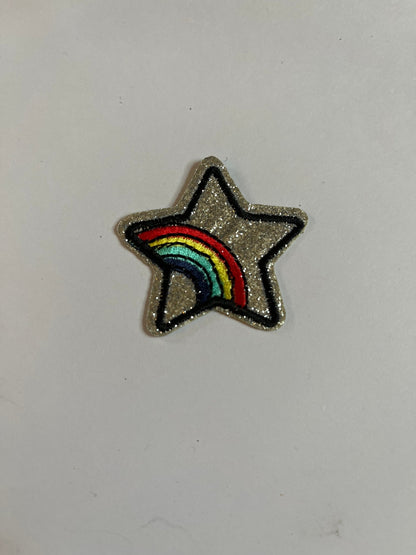 Rainbow Iron on Patches Glitter Rainbow Star - Let's Patch It Up!