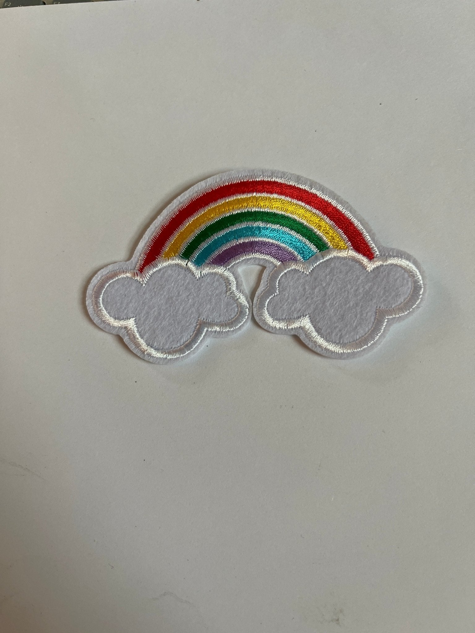 Rainbow Iron on Patches Large Rainbow with Clouds - Let's Patch It Up!