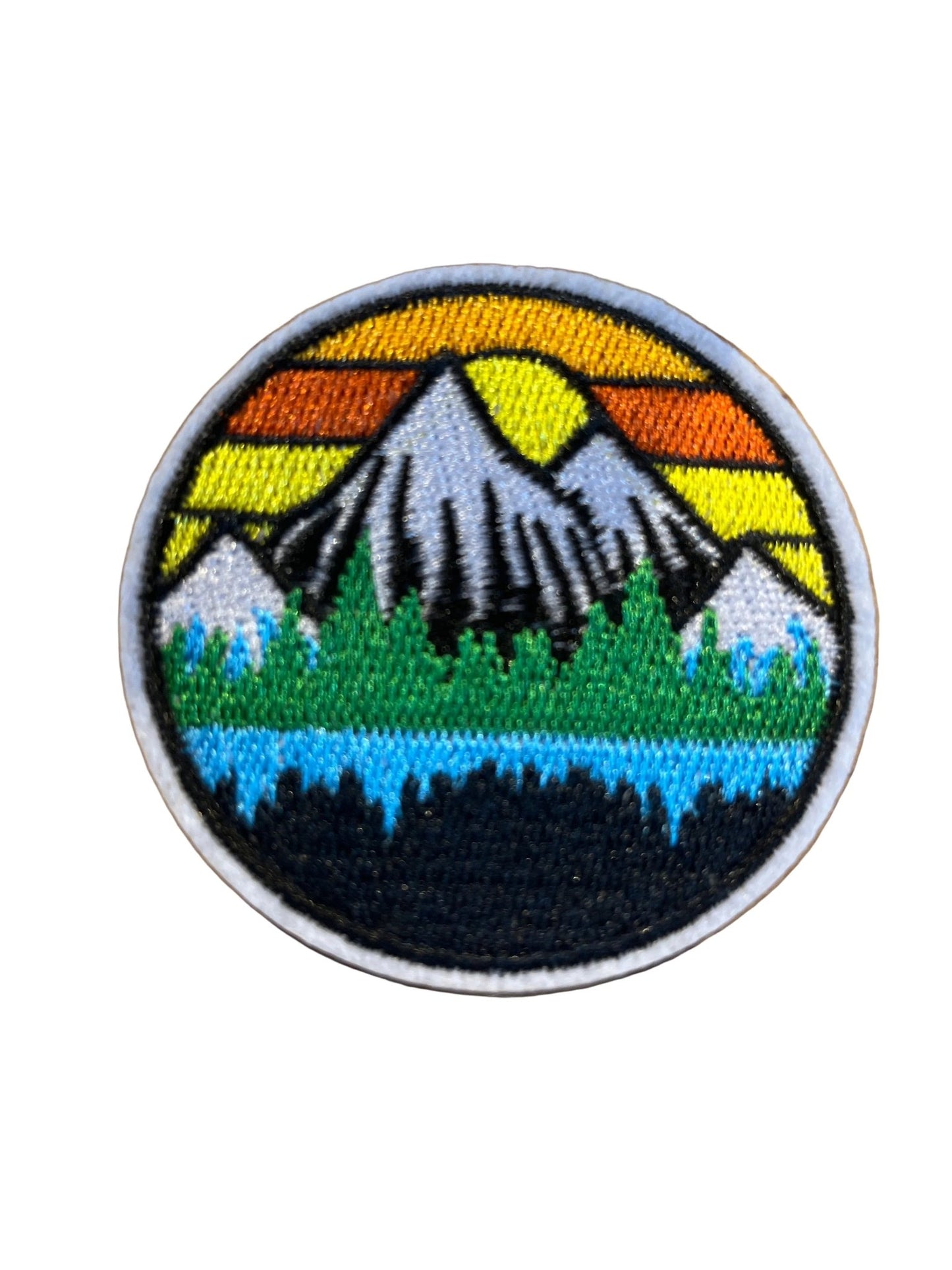 Stripe Sunrise Mountain Scenic Patch - Let's Patch It Up!