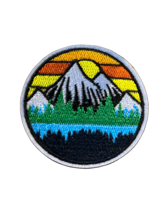 Stripe Sunrise Mountain Scenic Patch - Let's Patch It Up!