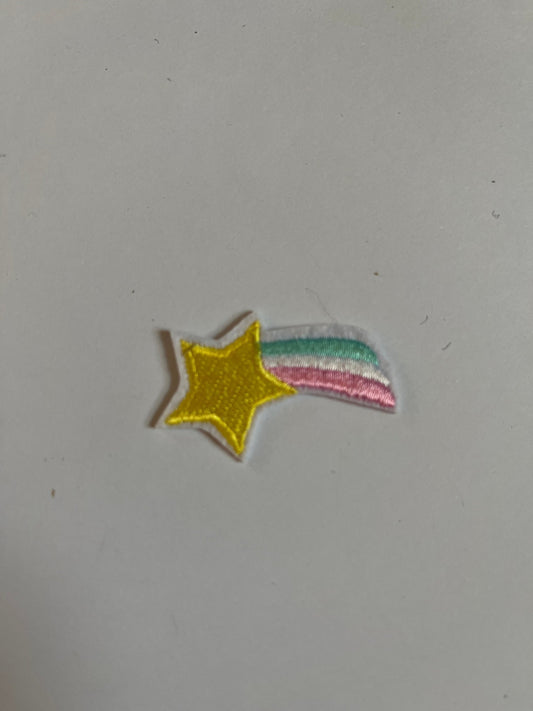 Rainbow Iron on Patches Small Shooting Star - Let's Patch It Up!