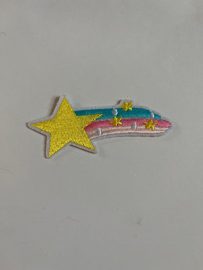 Rainbow Iron on Patches Large Shooting Star - Let's Patch It Up!