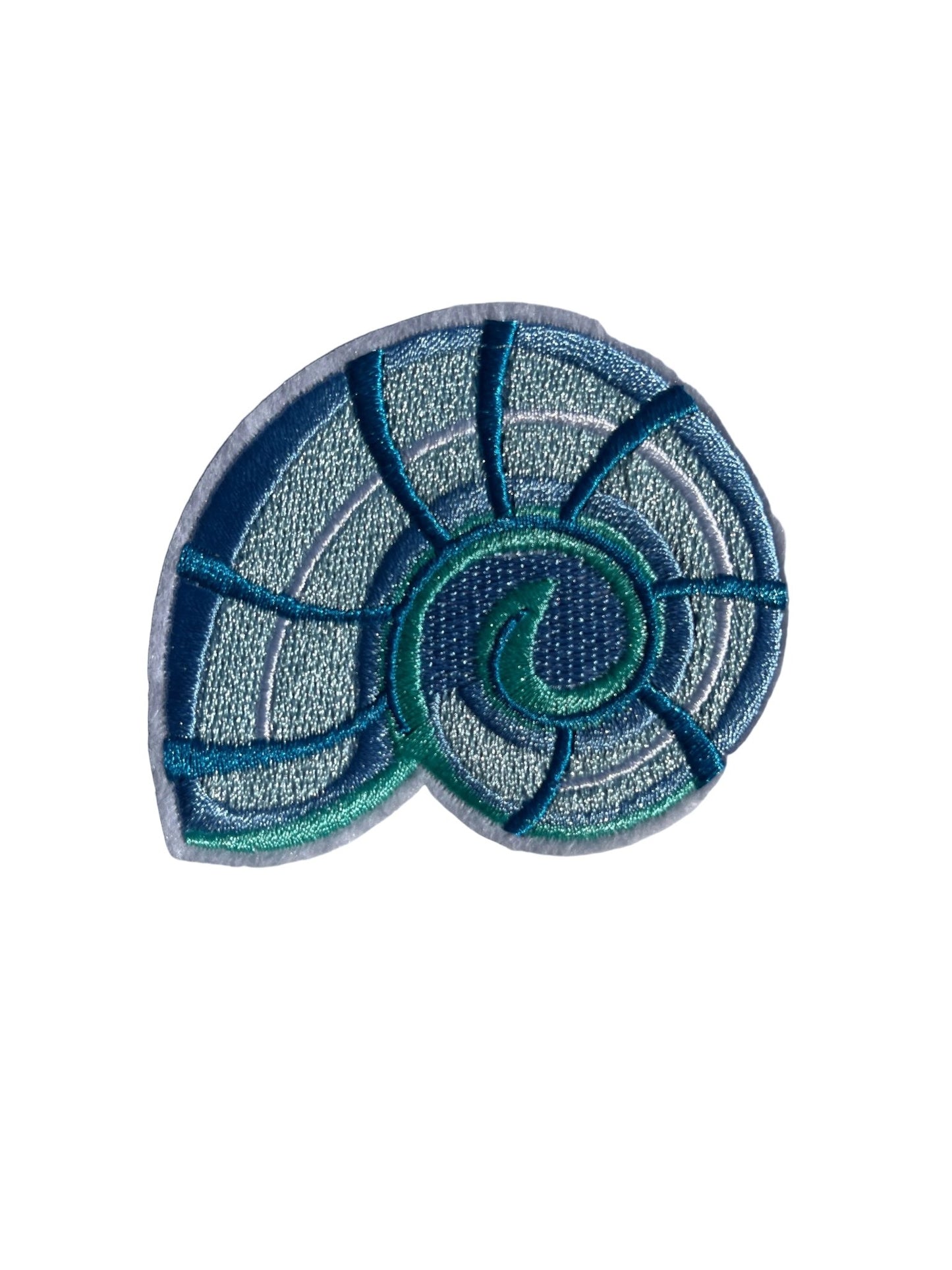Mermaid/Unicorn Iron on Patches Large Blue Shell - Let's Patch It Up!