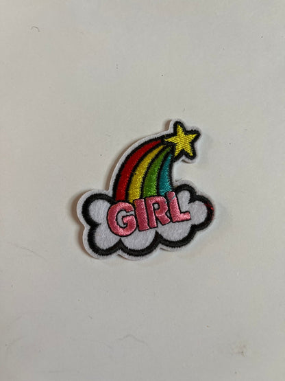 Rainbow Iron on Patches Girl Shooting Star - Let's Patch It Up!