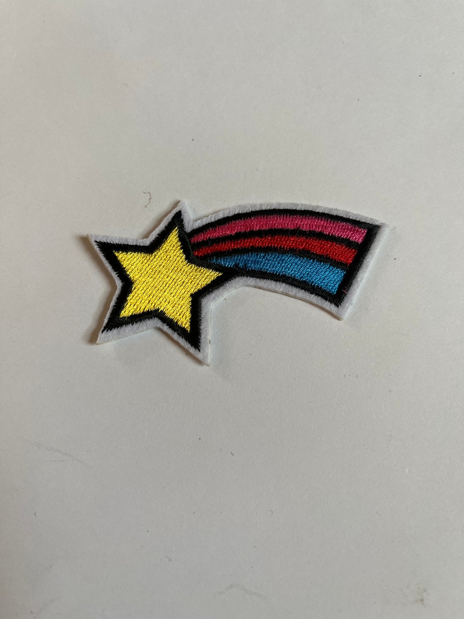 Rainbow Iron on Patches Retro Shooting Star - Let's Patch It Up!