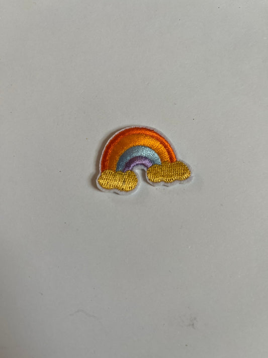 Rainbow Iron on Patches Small Orange Rainbow - Let's Patch It Up!