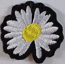 Daisy white with black outline - Let's Patch It Up!
