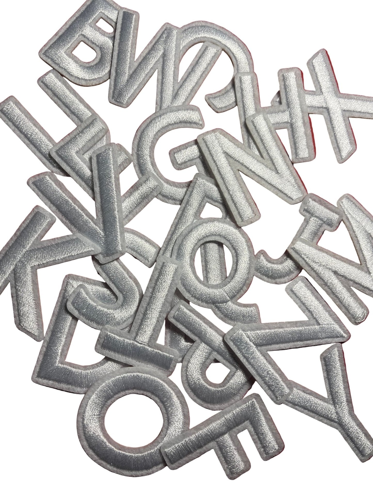 Alphabet Iron On Patches - Varsity Letters Medium 3.7cm White - Let's Patch It Up!