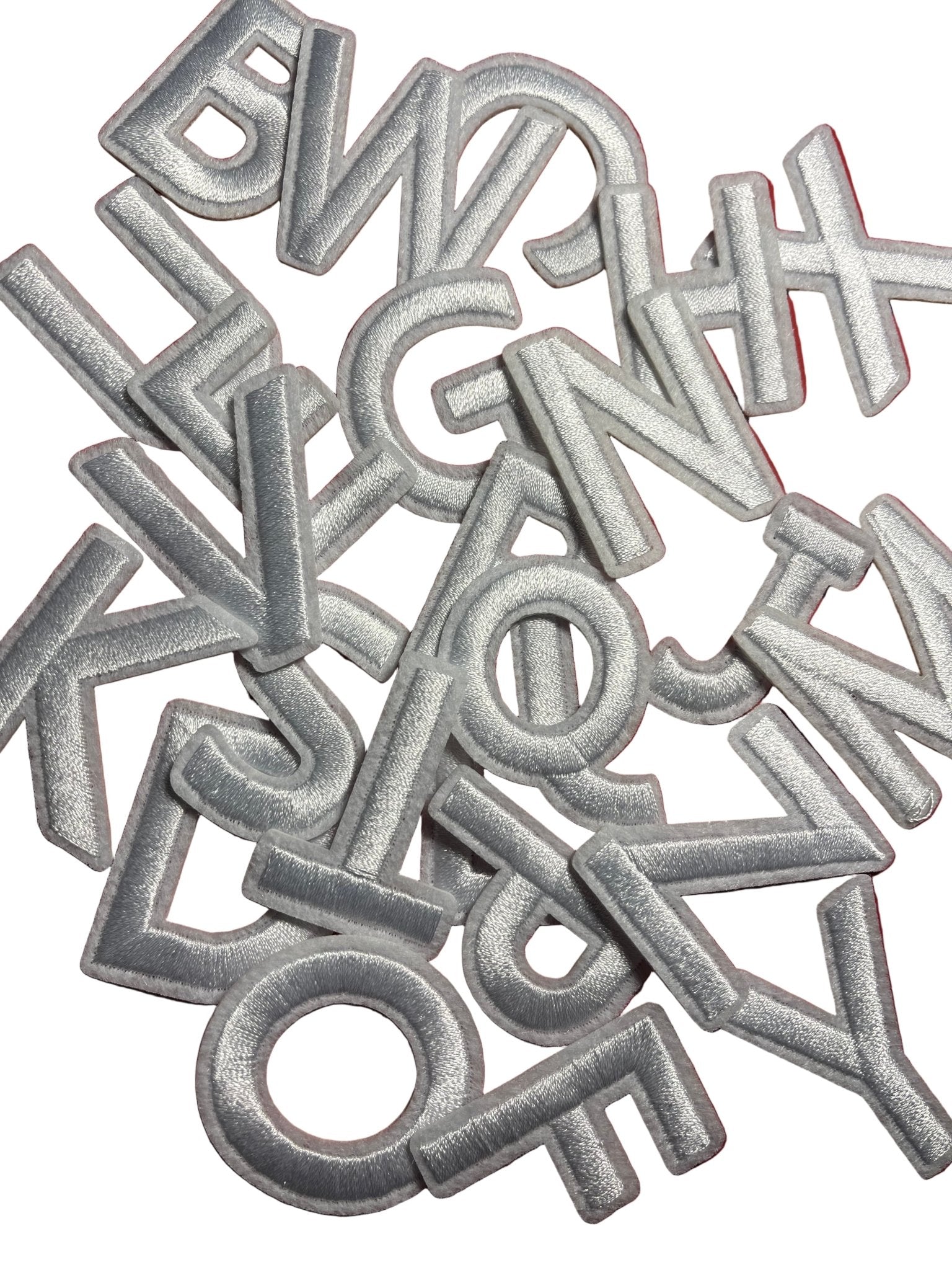 Alphabet Iron On Patches - Varsity Letters Medium 3.7cm White - Let's Patch It Up!