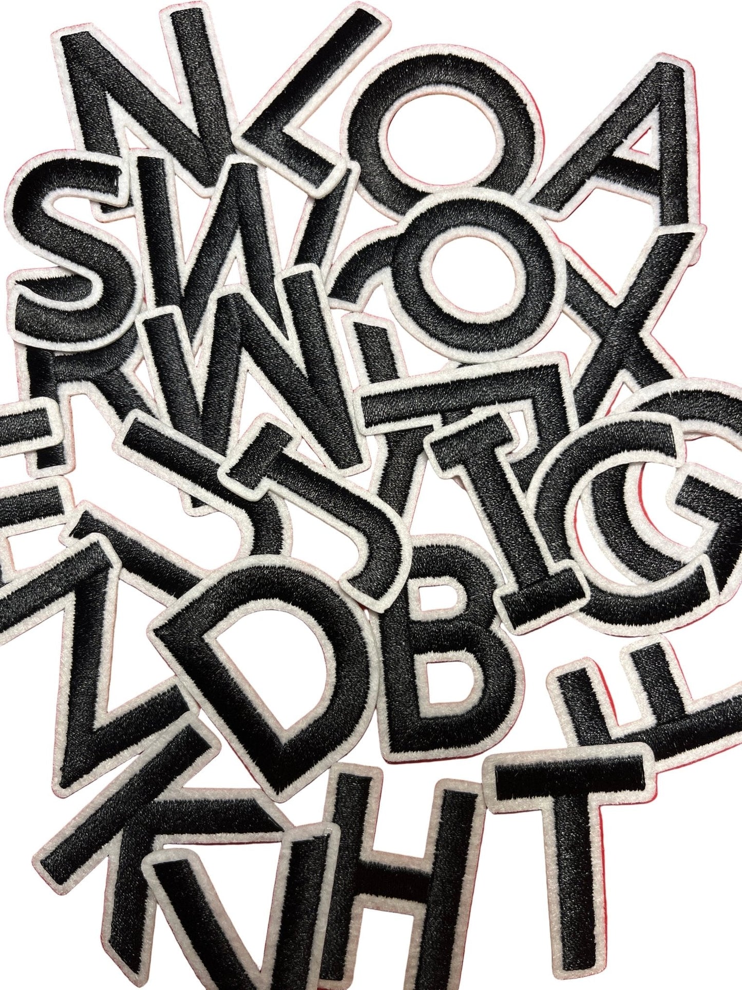 Alphabet Iron On Patches - Varsity Letters Medium 3.7cm Black - Let's Patch It Up!