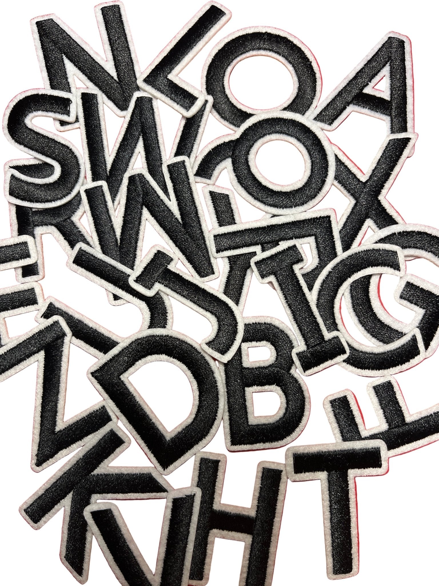 Alphabet Iron On Patches - Varsity Letters Medium 3.7cm Black - Let's Patch It Up!