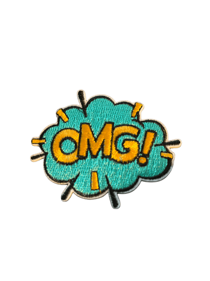 Cartoon Speech Bubble Iron on Patches OMG - Let's Patch It Up!