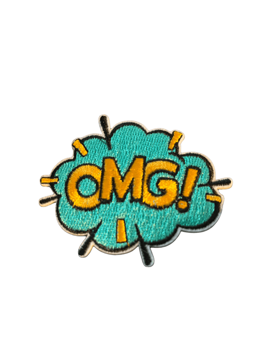 Cartoon Speech Bubble Iron on Patches OMG - Let's Patch It Up!