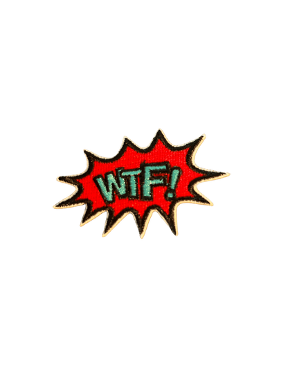 Cartoon Speech Bubble Iron on Patches WTF - Let's Patch It Up!