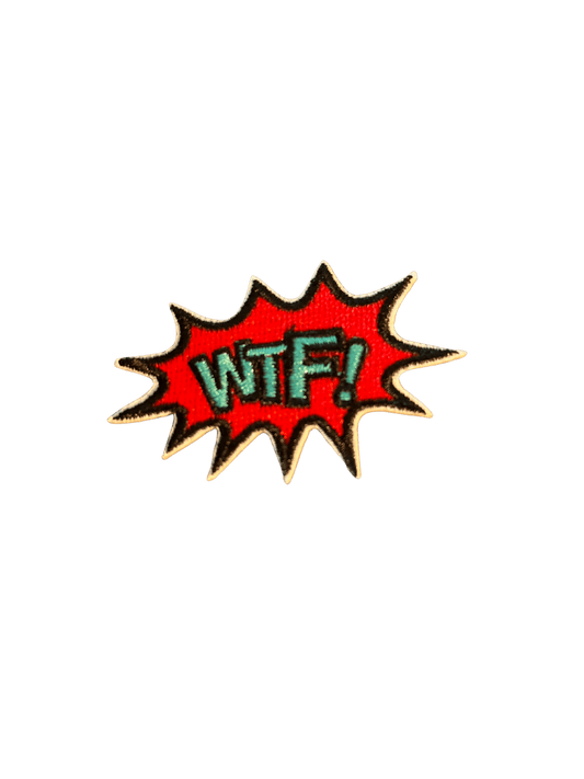 Cartoon Speech Bubble Iron on Patches WTF - Let's Patch It Up!