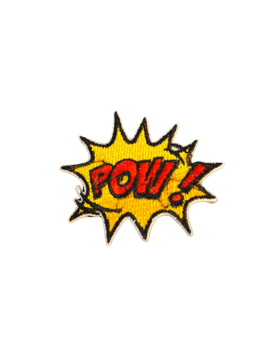 Cartoon Speech Bubble Iron on Patches Pow - Let's Patch It Up!