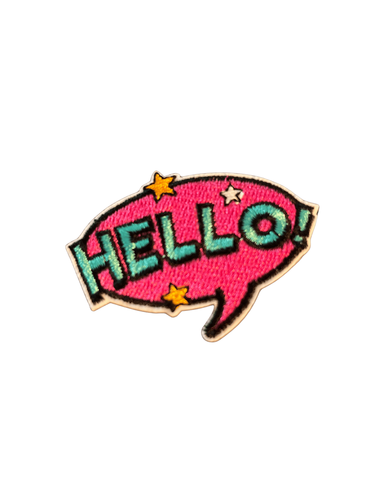 Cartoon Speech Bubble Iron on Patches Hello - Let's Patch It Up!