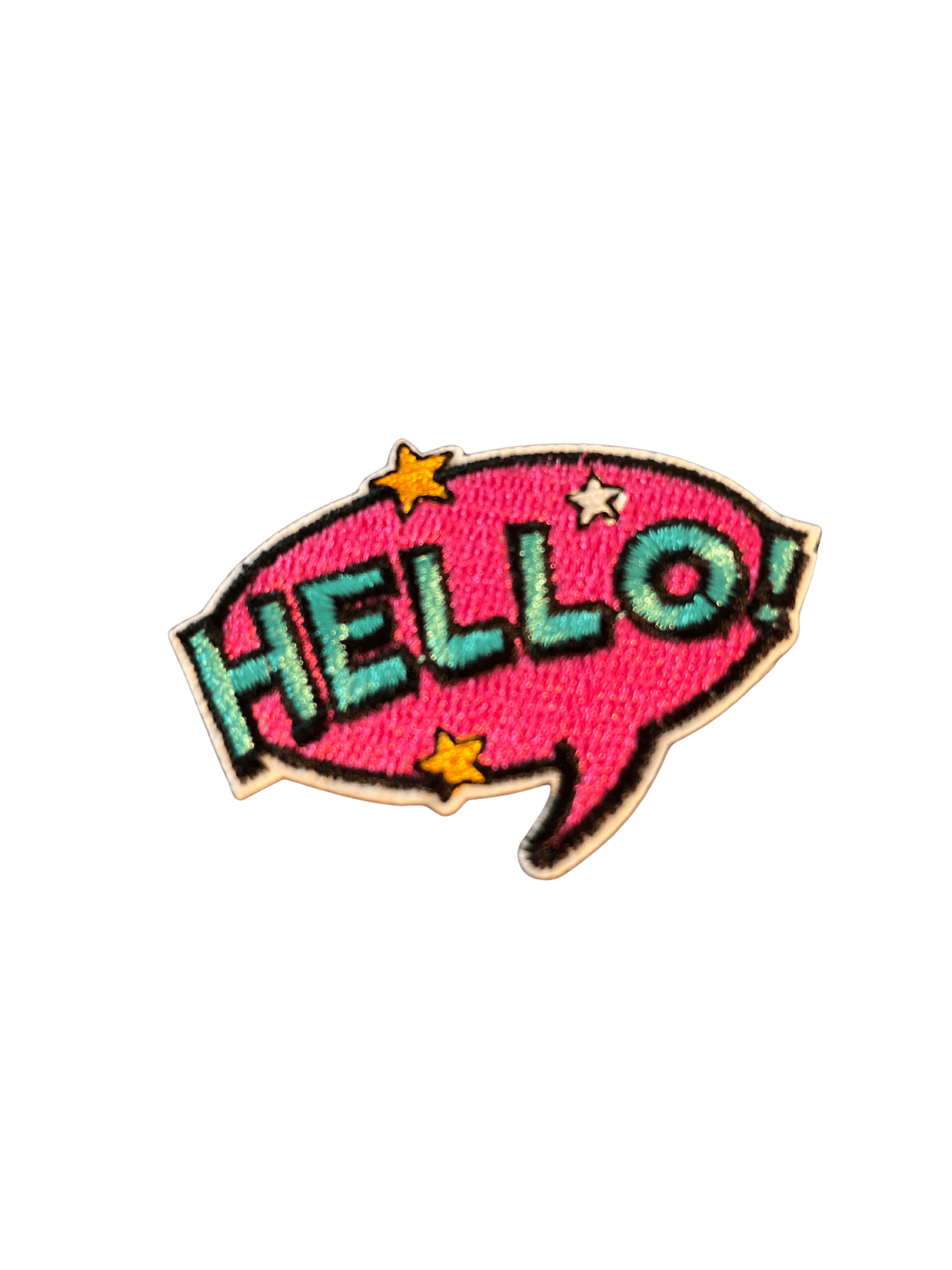 Cartoon Speech Bubble Iron on Patches Hello - Let's Patch It Up!
