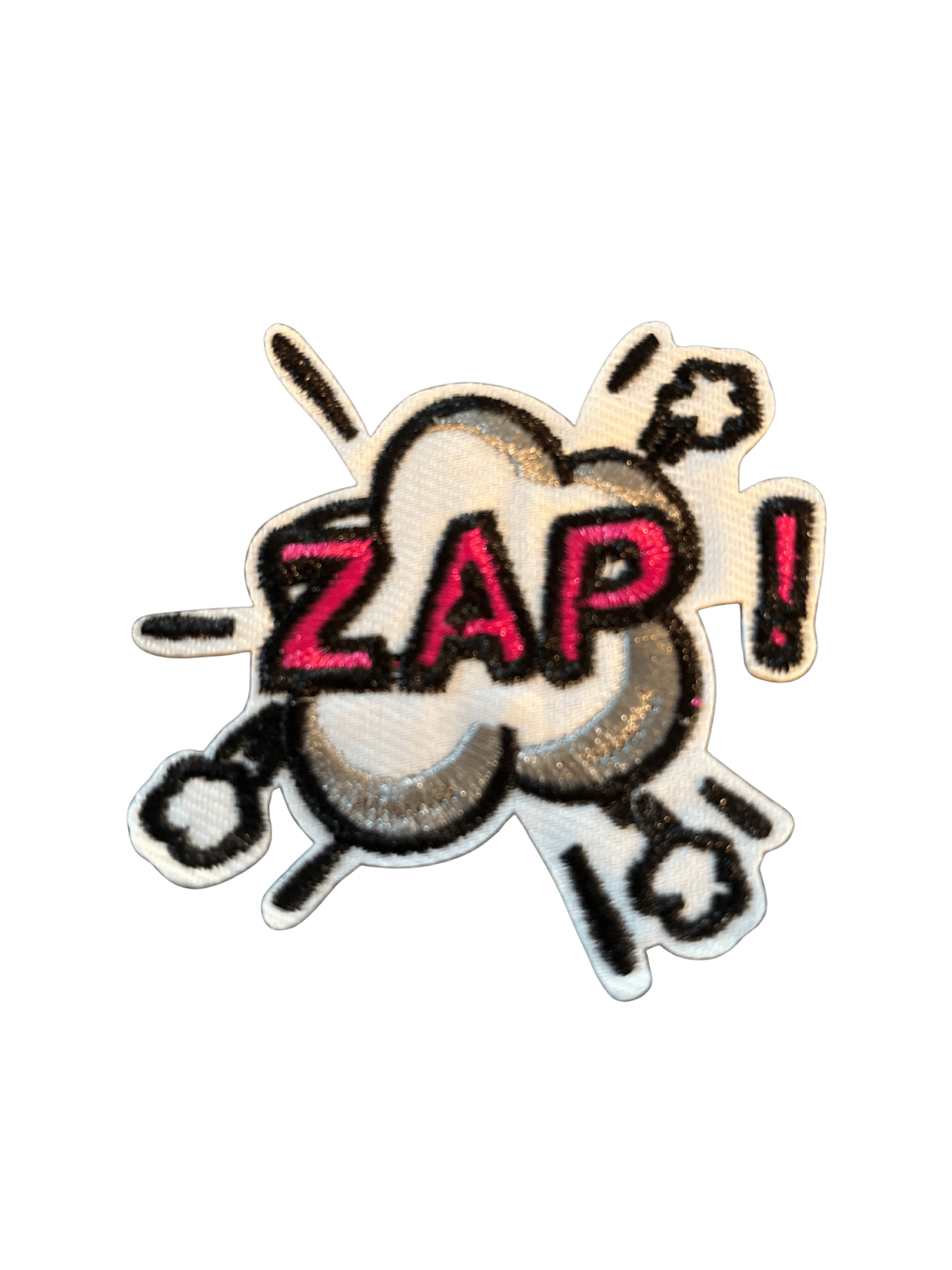 Cartoon Speech Bubble Iron on Patches Zap - Let's Patch It Up!