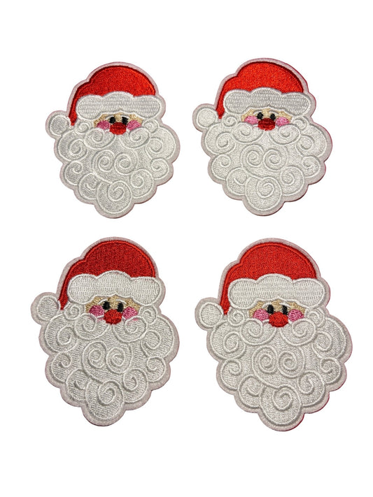 Christmas Iron on Patches Santa head - Let's Patch It Up!