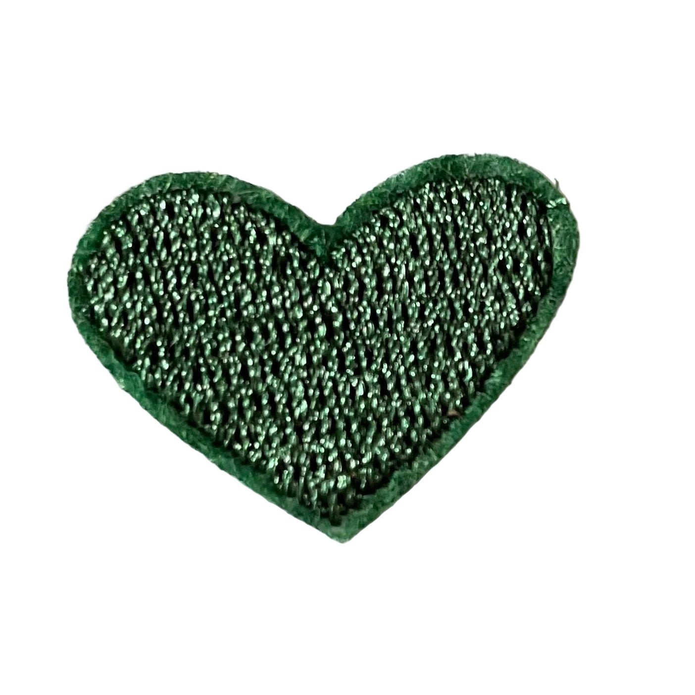 Hearts Iron On Patches - small Forest Green Heart - Let's Patch It Up!