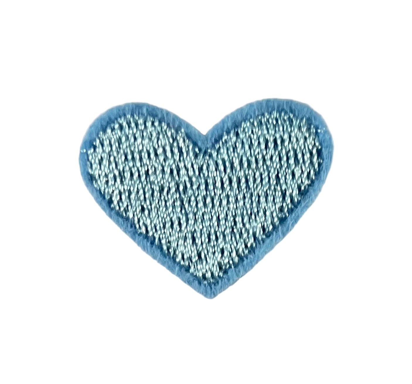 Hearts Iron On Patches - small Baby Blue Heart - Let's Patch It Up!