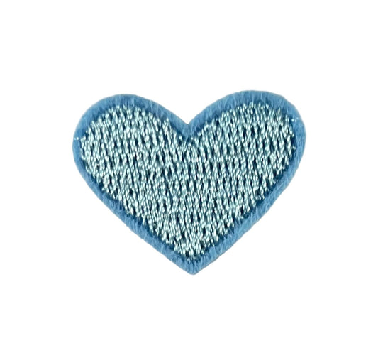 Hearts Iron On Patches - small Baby Blue Heart - Let's Patch It Up!
