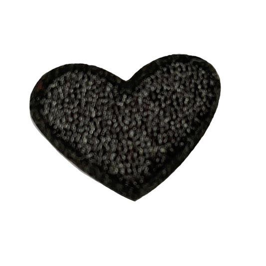 Hearts Iron On Patches - small Black Heart - Let's Patch It Up!