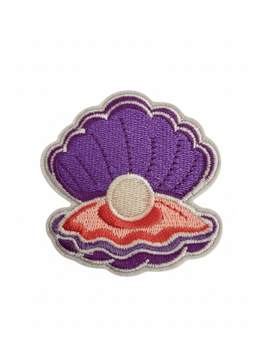 Mermaid/Unicorn Iron on Patches Purple Pearl Shell Large - Let's Patch It Up!
