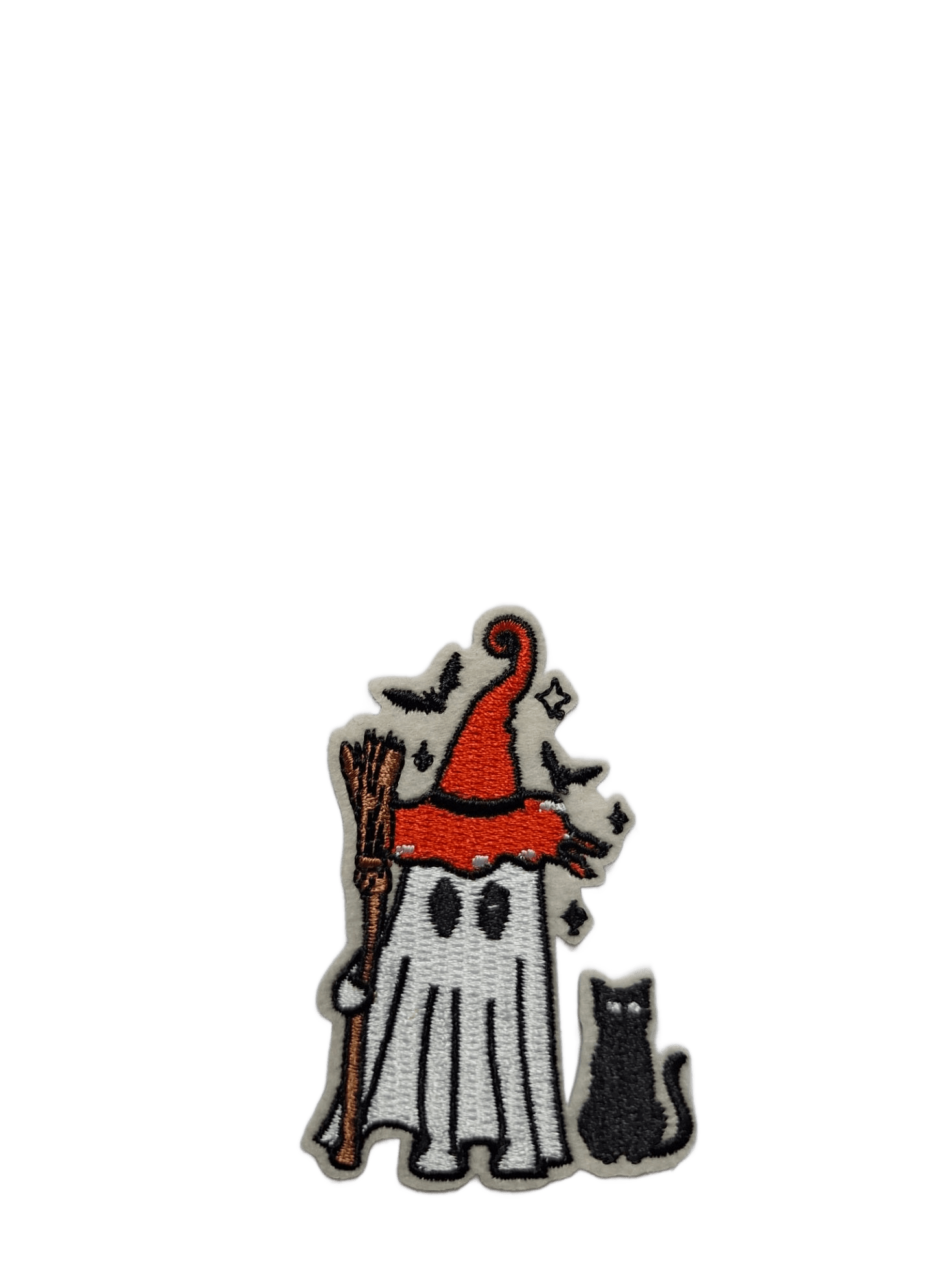 Halloween Iron On Patches Ghost with Witches Hat and Black Cat - Let's Patch It Up!