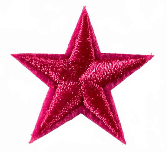 Stars Iron On Patches - small Fuchsia Pink Star - Let's Patch It Up!