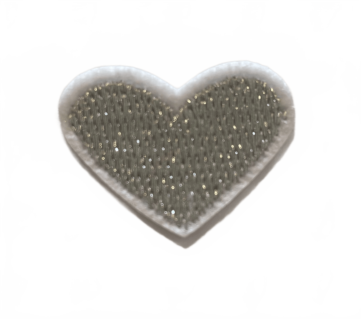 Hearts Iron On Patches - small Silver Heart - Let's Patch It Up!