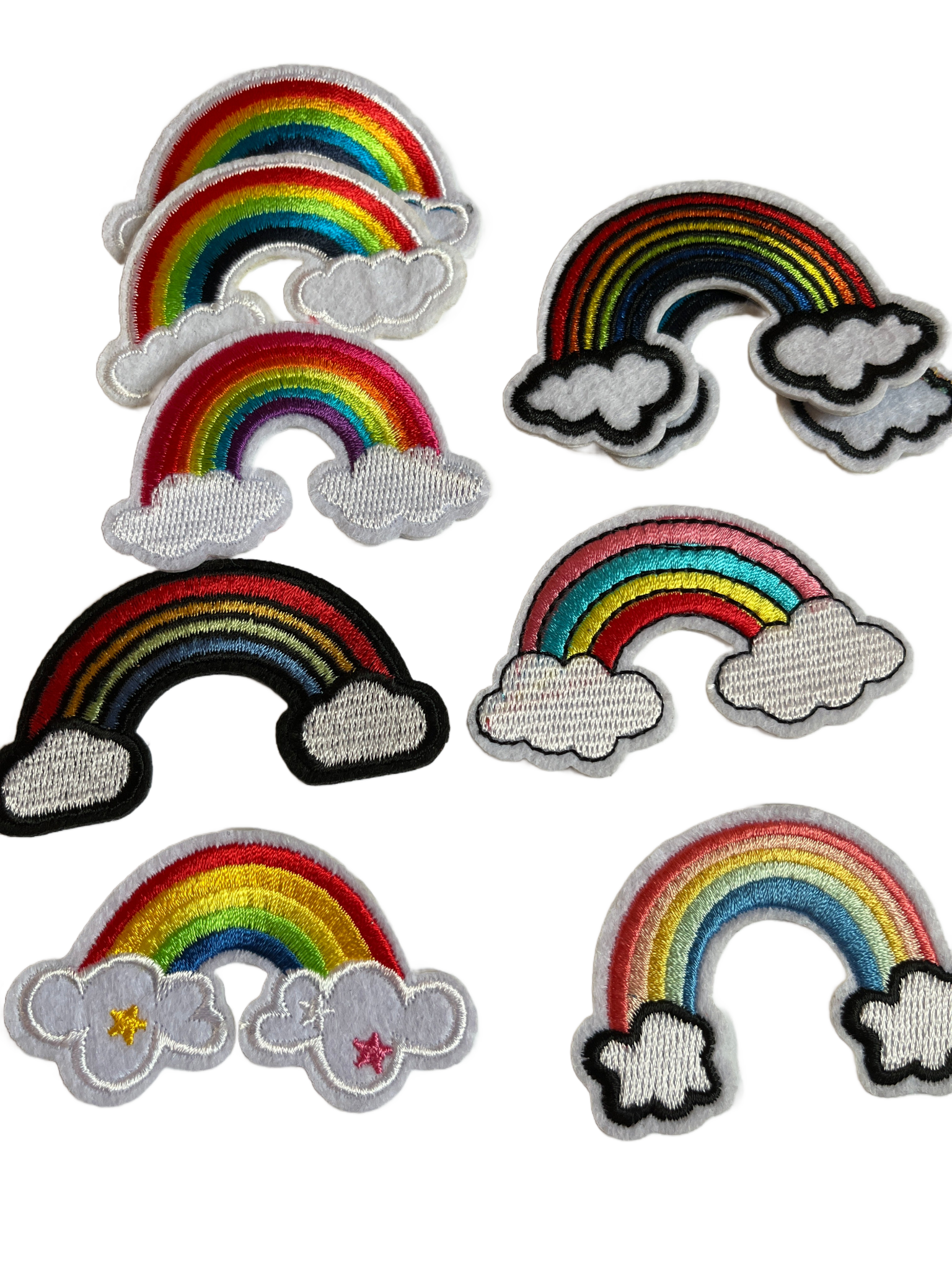 Rainbow Iron on Patches Medium Rainbow and Cloud - Let's Patch It Up!