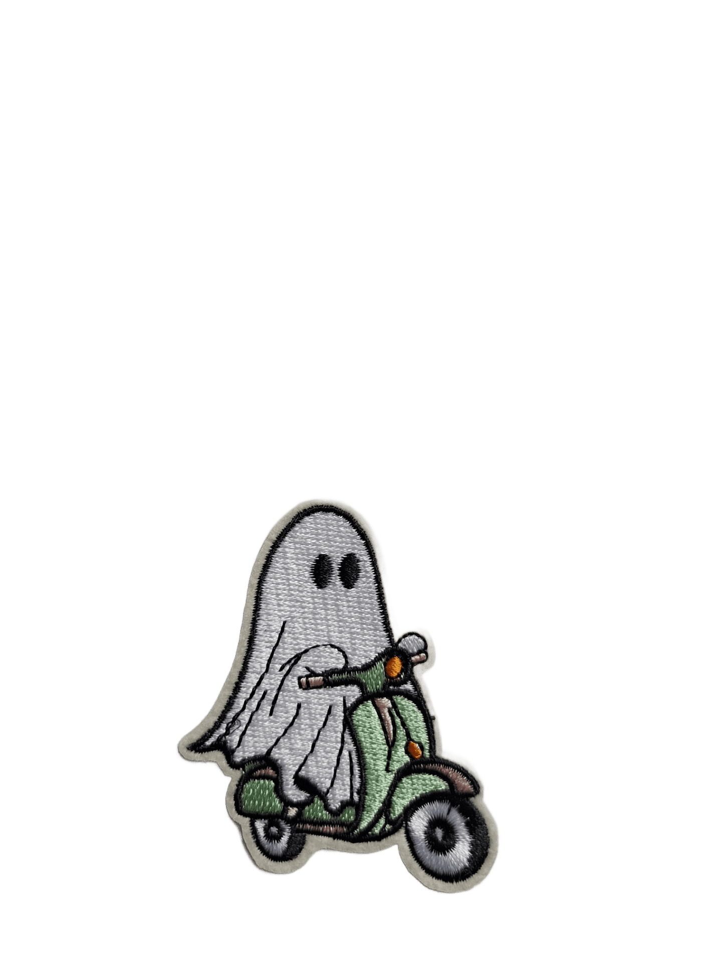 Halloween Iron On Patches Ghost on Scooter - Let's Patch It Up!