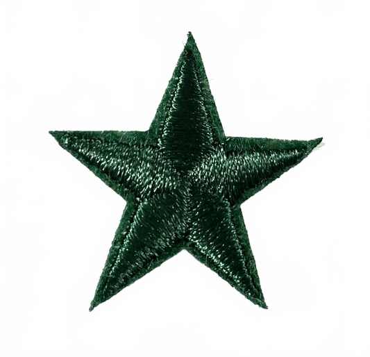 Stars Iron On Patches - small Forest Green Star - Let's Patch It Up!
