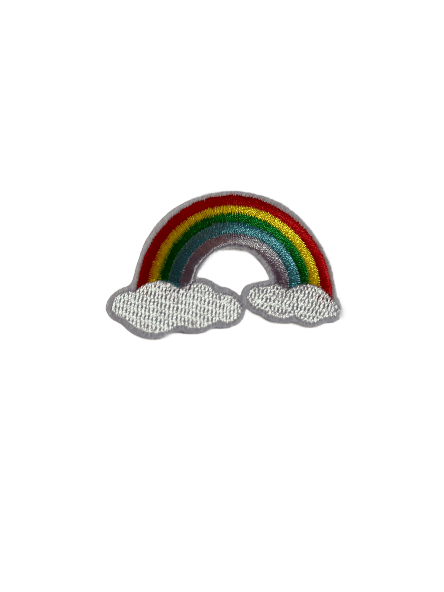 Rainbow Iron on Patches Medium Rainbow with Clouds - Let's Patch It Up!