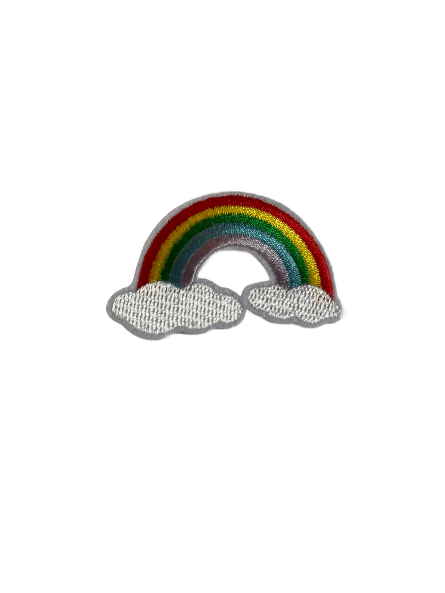 Rainbow Iron on Patches Medium Rainbow with Clouds - Let's Patch It Up!