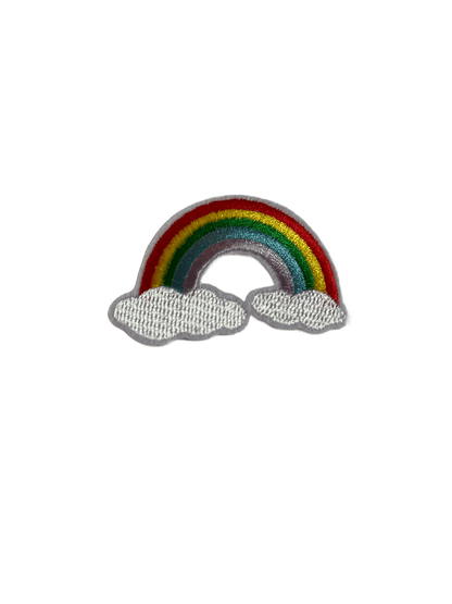 Rainbow Iron on Patches Medium Rainbow with Clouds - Let's Patch It Up!