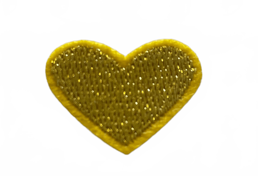 Hearts Iron On Patches - small Gold Heart - Let's Patch It Up!