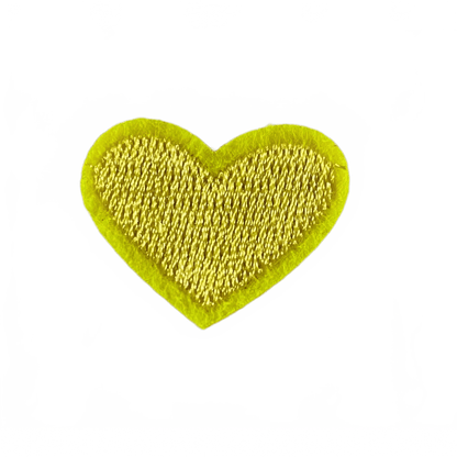 Hearts Iron On Patches - small Neon Yellow Heart - Let's Patch It Up!