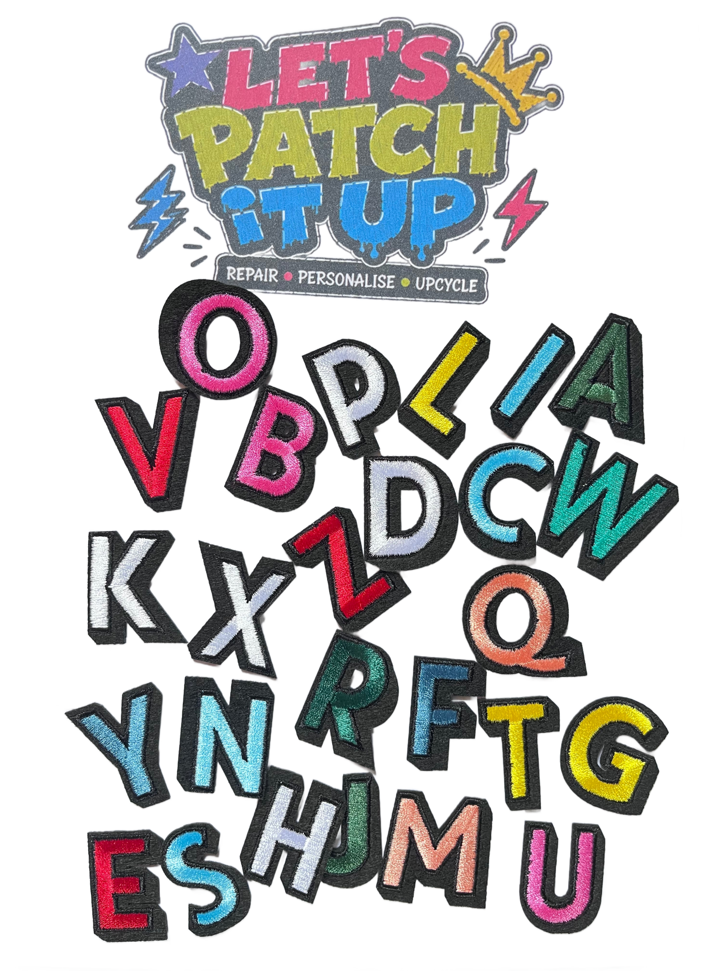 Black Shadow Block Letters - Let's Patch It Up!