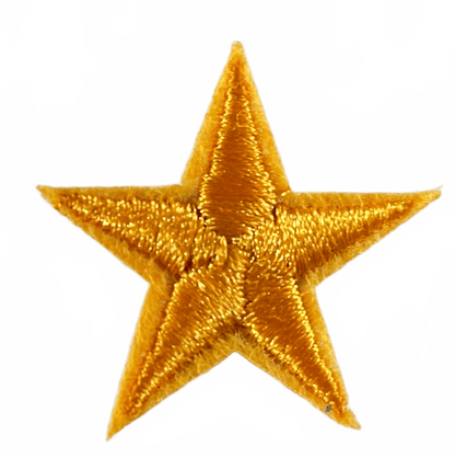 Stars Iron On Patches - small Brass Yellow Star - Let's Patch It Up!