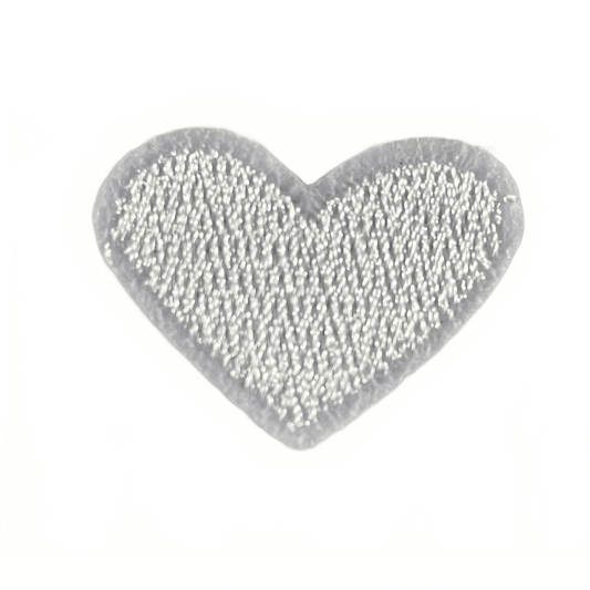 Hearts Iron On Patches - small White Heart - Let's Patch It Up!
