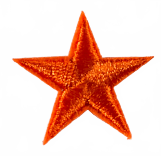 Stars Iron On Patches - small Orange Star - Let's Patch It Up!