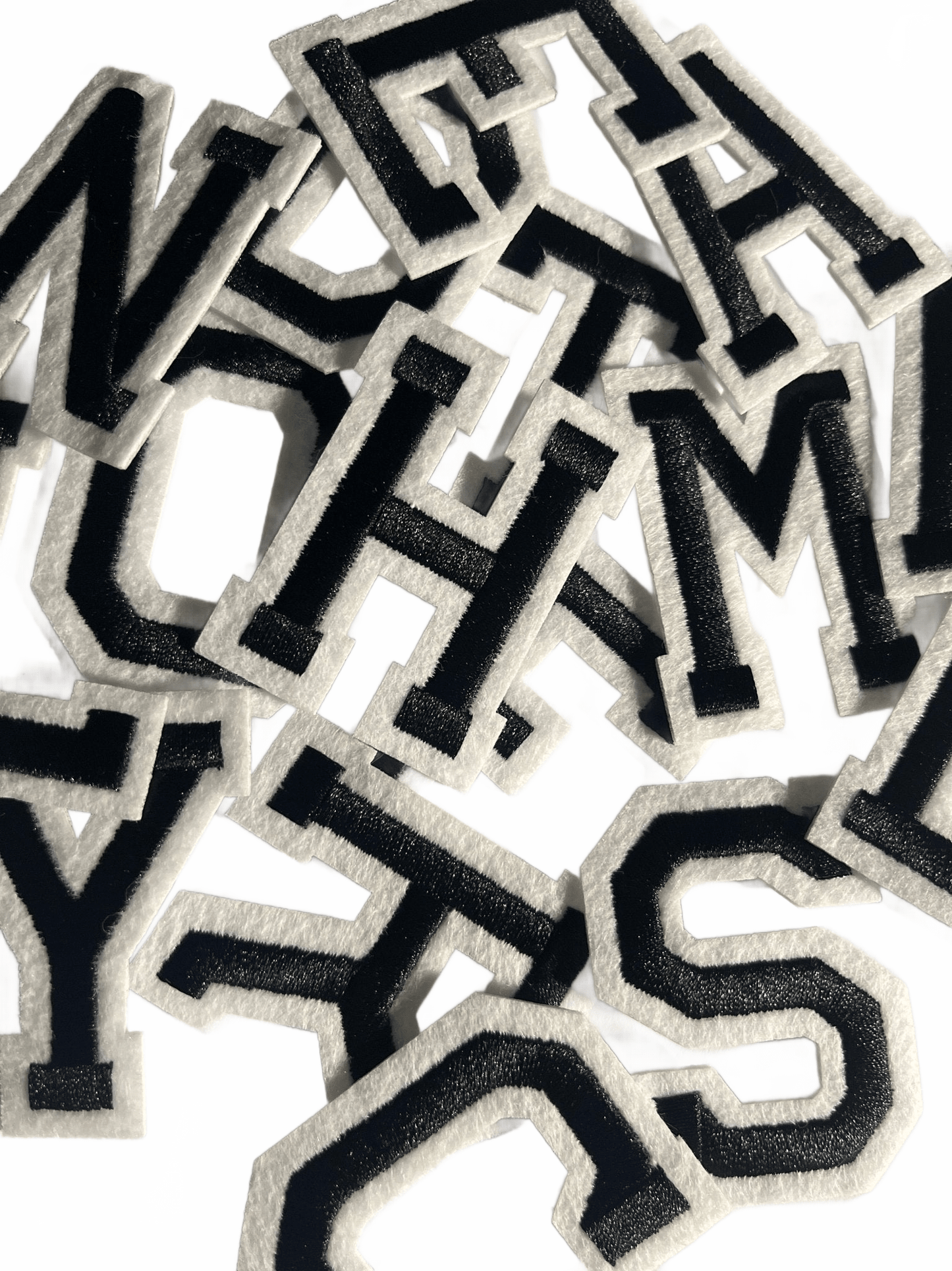 Alphabet Iron On Patches -Varsity Letters Large 5cm Black - Let's Patch It Up!